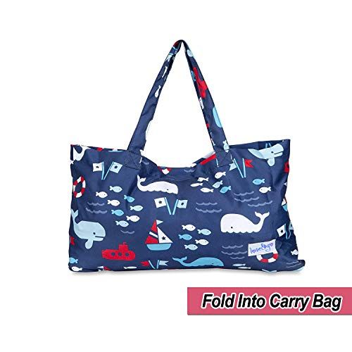  [아마존베스트]Love&go 2-in-1 Shopping Cart and High Chair Cover for Baby~Padded~Foldn Roll Style~Portable with Free Carry Bag (Blue Whale)