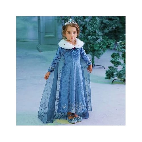  Snow Princess Dress Adventure Costume Fancy Long Sleeve Girls Kids