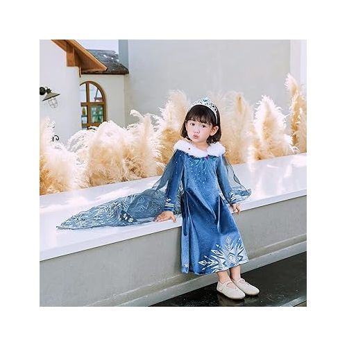  Snow Princess Dress Adventure Costume Fancy Long Sleeve Girls Kids