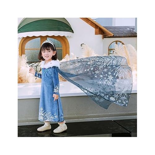  Snow Princess Dress Adventure Costume Fancy Long Sleeve Girls Kids