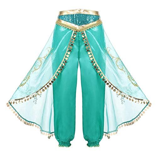  Lovely Mermaid Arabian Princess Aladdin Dress up Costume Girls Sequined Jasmine Cosplay Kids Halloween