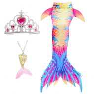 Lovely Mermaid Mermaid Tail Tails Swimmable Costume Swimsuit for Girls Swimming (No Monofin)