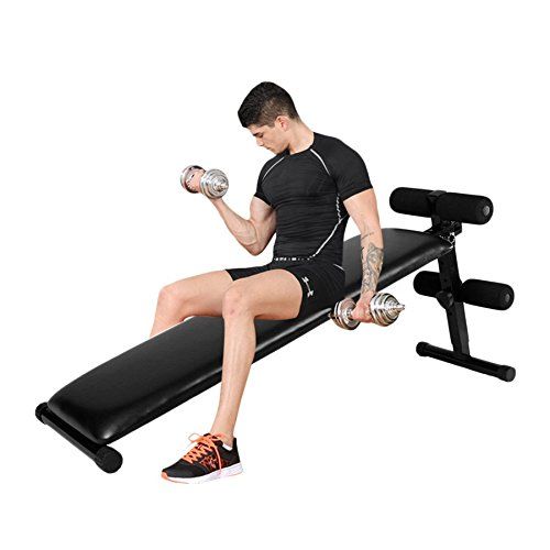  Lovelystar Professional Adjustable Decline Sit up Bench AB Abdominal Incline Crunch Board Exercise Fitness Tool