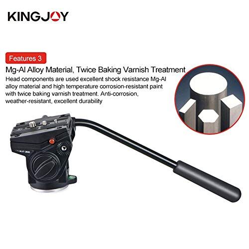  Lovelysunshiny Kingjoy VT-3510 Camera Fluid Damping Head for SLR Camera Tripod Stand