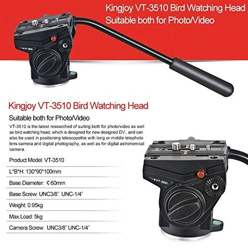  Lovelysunshiny Kingjoy VT-3510 Camera Fluid Damping Head for SLR Camera Tripod Stand