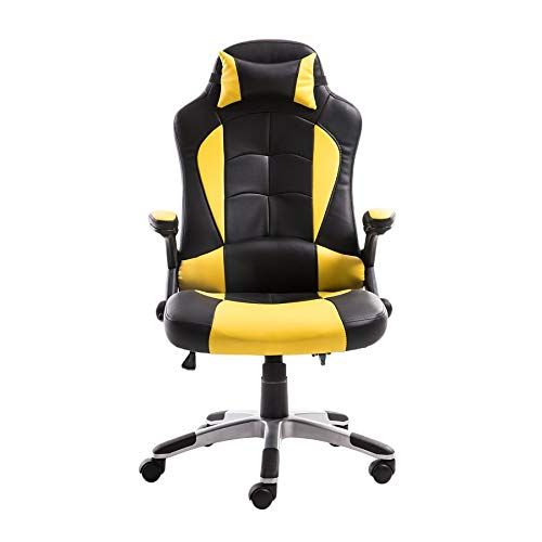  Lovelysunshiny Adjusting Headrest High-Back PU Leather Racing Gaming Chair with Armrests