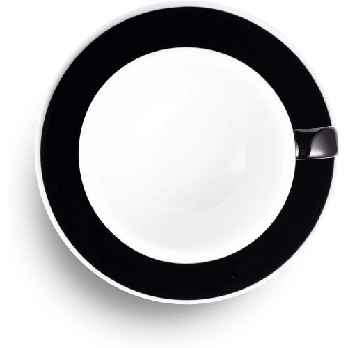  [아마존베스트]LOVERAMICS Egg Style Cappuccino Cup and Saucer, 200ml (6.7 oz) (Black, 2)