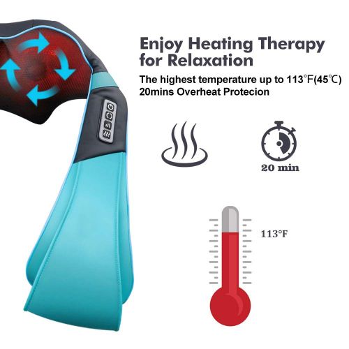  Loverbeby loverbeby Shiatsu Back and Neck Massager with Heat, Deep Tissue 3D Kneading Massager for for Muscles...