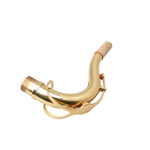  Lovermusic 27.5mm Port Golden Copper Saxophone Bend Neck for Tenor Saxophone