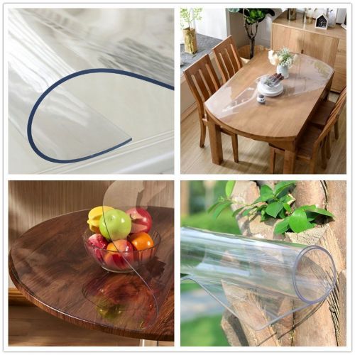  Lovers Crystal Clear Plastic Table Cover,Waterproof PVC Table Protector Square Vinyl Non-Slip Multiple Sizes Desk Pad Mat,Clear1.5mmThick,31x31inch