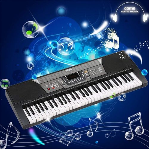  Lovescenario 61 Keys Electronic Piano Electric Organ Keyboard Black US Plug 8 Percussions(color:black)(size:)