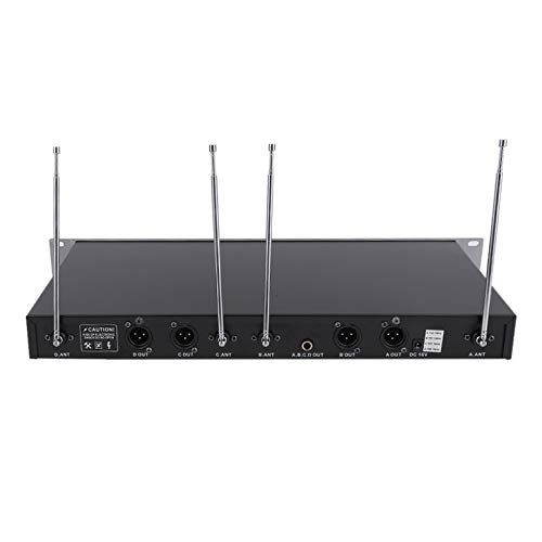  Lovescenario 4 Channel Radigs High Frequency 1 For 4 Mic UHF Wireless Microphone System(color:black)(size:)