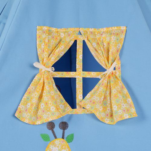  LoveTree 5-Pole Kids Teepee Play House Tent Embroidery Elephant & Giraffe, Blue