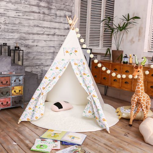  LoveTree 4-Pole Teepee Kids Indoor Princess Castle Play House Tent, White  Lion