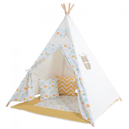  LoveTree 4-Pole Teepee Kids Indoor Princess Castle Play House Tent, White  Lion