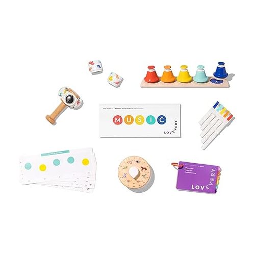  Lovevery | The Music Set | 6 Musical Instruments and Rhythm & Songs Book, Preschool Education and Montessori Early Learning Musical Toy, Ages 18 Months to 4+ Years