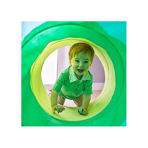  LOVEVERY | The Organic Cotton Play Tunnel | Pop-Up & Collapsible Play Tunnel with Organic Cotton Carrying Case, Toddler Gift for Indoor and Outdoor Game, Multicolor, Ages 12+ Months