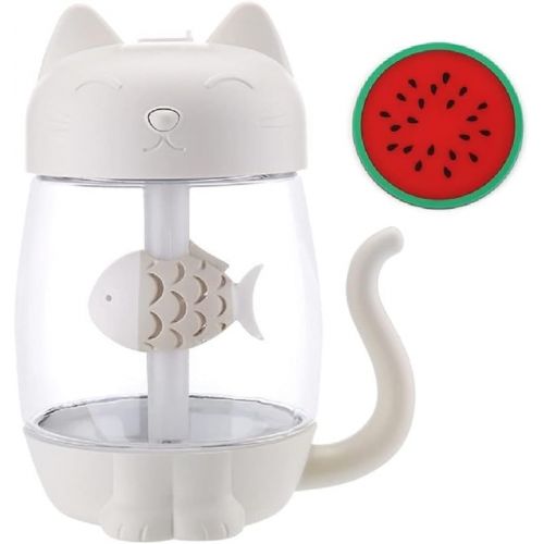  Lovhome 3 in 1 Cool Mist White Cat Humidifier included USB Fan,USB Lamp and 7- Color Night Light features with free (1 x fruit Coaster)