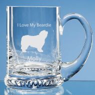 /LovingGlassDesigns Bearded Collie Tankard, Personalised, Bearded Collie Dog, Collie Beer Tankard, Engraved Collie, Collie Gift, Collie Beer Glass, Collie Dog