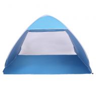 Lovinland Beach Tent 2-3 Person Pop Up Sun Shelter Tent Big Automatic Sun Umbrella 2-3 Person Fishing Beach Shelter Blue