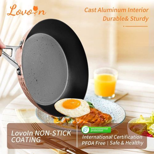  [아마존베스트]LovoIn 14 pcs Non-Stick Cookware Sets, Marble frying Pot and Pan Kitchenware Cooking New Version Hammered cookware set,Induction Dishwasher/Oven/Stovetop