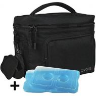 [아마존베스트]Lovotex Large Insulated Lunch Bag Cooler Tote With 2 Reusable Cooler Ice Packs Easy Pull Zippers, Detachable Shoulder Strap, Roomy Compartments For Lunch Box, Bottles, Containers, Travel,