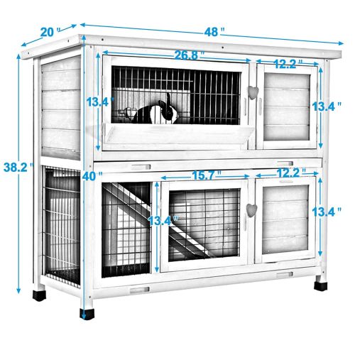  Lovupet 40 2-Story Bunny Rabbit Hutch-Guinea Pig House-Small Animal House 0323 (Red)