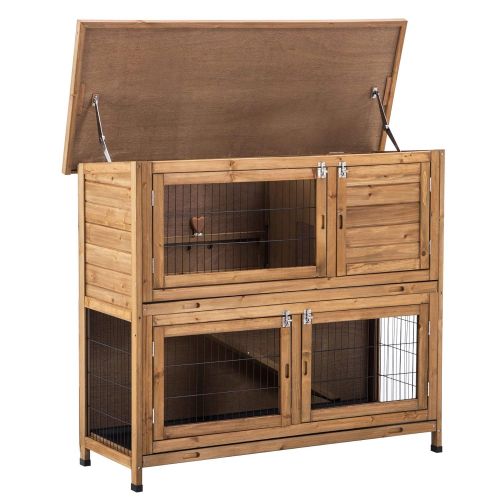  Lovupet 40 2-Story Bunny Rabbit Hutch-Guinea Pig House-Small Animal House 0323 (Red)