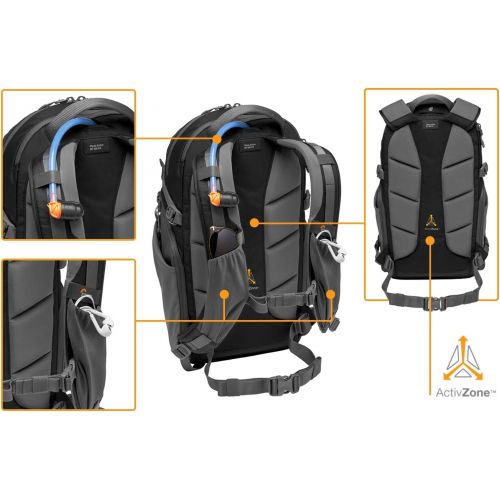  Lowepro LP37259-PWW Photo Active Outdoor Camera Backpack, QuickShelf Dividers, fits 12inch Laptop/2L Hydration, for Mirrorless, Sony, Canon, Nikon, Lenses, Gimbal, Drone, DJI, Osmo