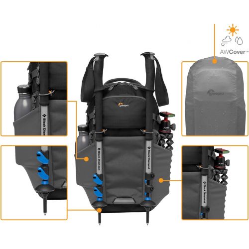  Lowepro LP37259-PWW Photo Active Outdoor Camera Backpack, QuickShelf Dividers, fits 12inch Laptop/2L Hydration, for Mirrorless, Sony, Canon, Nikon, Lenses, Gimbal, Drone, DJI, Osmo