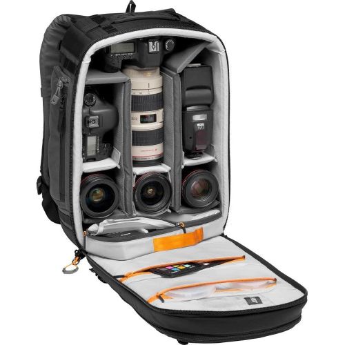  Lowepro LP37268-PWW Pro Trekker BP 350 AW II Outdoor Camera Backpack with Maxfit Dividers, Fits 15-inch Laptop/iPad, for Pro Mirrorless and DSLR, Gimbal, Drone, DJI, Black/Dark Gre