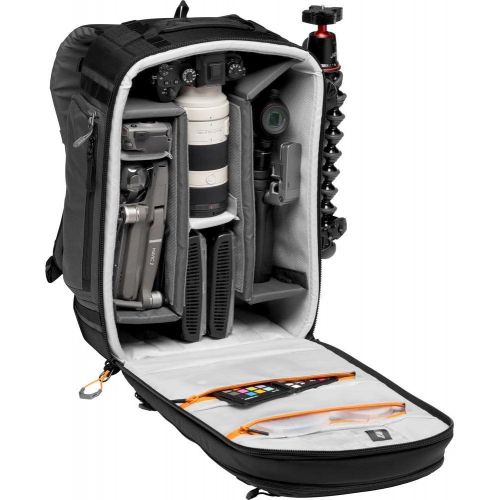  Lowepro LP37268-PWW Pro Trekker BP 350 AW II Outdoor Camera Backpack with Maxfit Dividers, Fits 15-inch Laptop/iPad, for Pro Mirrorless and DSLR, Gimbal, Drone, DJI, Black/Dark Gre