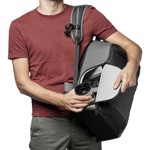  Lowepro Flipside BP 400 AW III Mirrorless and DSLR Camera Backpack - Dark Grey - with Rear Access - with Side Access - with Adjustable Dividers - for Mirrorless Like Sony α7 - LP37