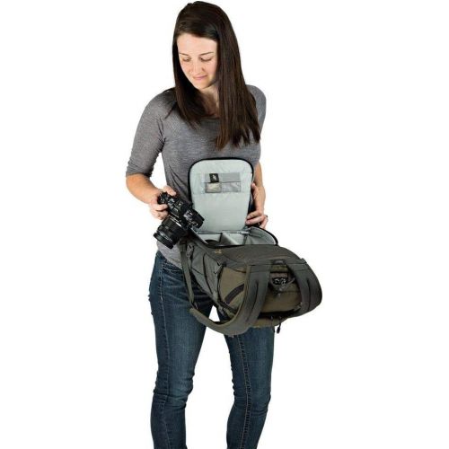  Lowepro LP37014-PWW, Flipside Trek BP 250 AW Backpack for Camera with ActiveZone Suspension System, Tablet Compartment, Grey/Dark Green