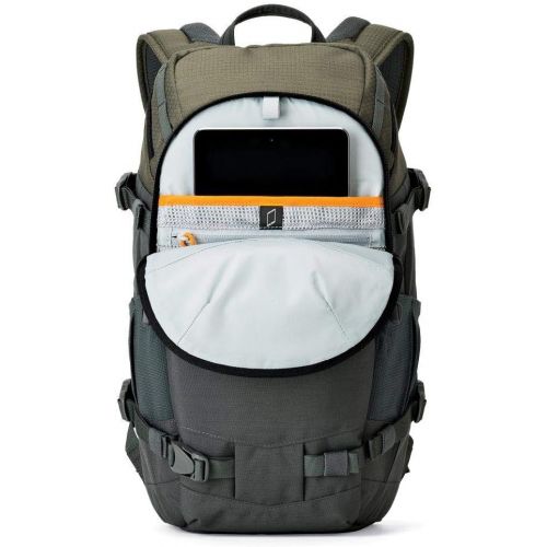  Lowepro LP37014-PWW, Flipside Trek BP 250 AW Backpack for Camera with ActiveZone Suspension System, Tablet Compartment, Grey/Dark Green