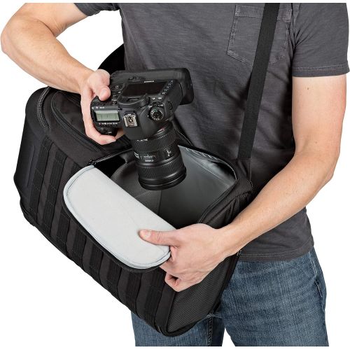  Lowepro ProTactic 450 AW II Black Pro Modular Backpack with All Weather Cover for Laptop Up to 15 Inch, Tablet, Canon/Sony Alpha/Nikon DSLR, Mirrorless CSC and DJI Mavic Drones LP3