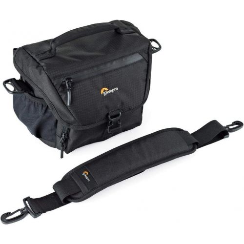  Lowepro LP37119, Nova 160 AW II Camera Bag, Customizable, Portable, Fits DSLR with Attached Lens, Compact Drone, 1 2 Additional Lenses, Flash, Black