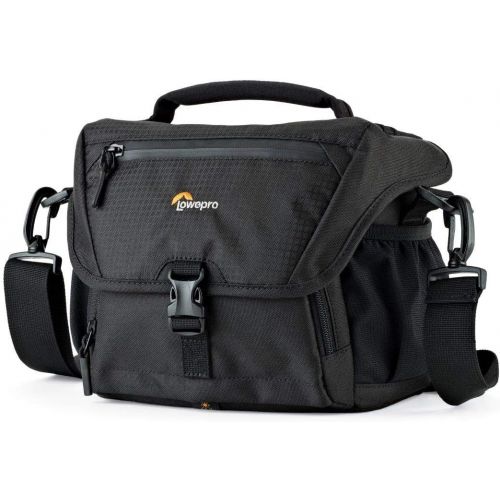  Lowepro LP37119, Nova 160 AW II Camera Bag, Customizable, Portable, Fits DSLR with Attached Lens, Compact Drone, 1 2 Additional Lenses, Flash, Black