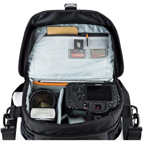  Lowepro LP37123 Nova 180 AW II Camera Bag, Waterproof, Customizable, Fits Pro-Depth DSLR with Lens, Compact Drone, 3-4 Additional Lenses, Flash, Black