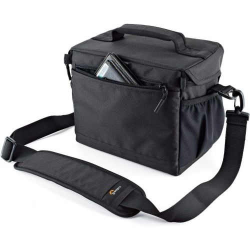  Lowepro LP37123 Nova 180 AW II Camera Bag, Waterproof, Customizable, Fits Pro-Depth DSLR with Lens, Compact Drone, 3-4 Additional Lenses, Flash, Black