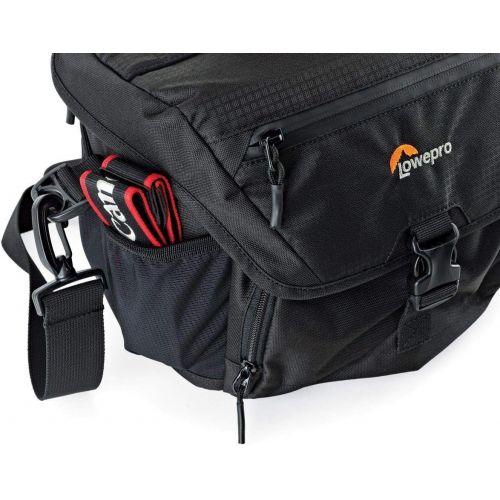  Lowepro LP37123 Nova 180 AW II Camera Bag, Waterproof, Customizable, Fits Pro-Depth DSLR with Lens, Compact Drone, 3-4 Additional Lenses, Flash, Black