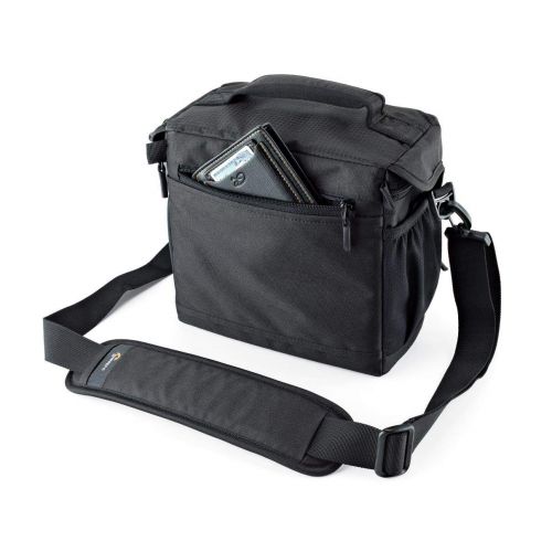  Lowepro Nova 170 AW. DSLR Shoulder Camera Bag for Pro DSLR with Attached 24-105mm Compact Photo Drone.