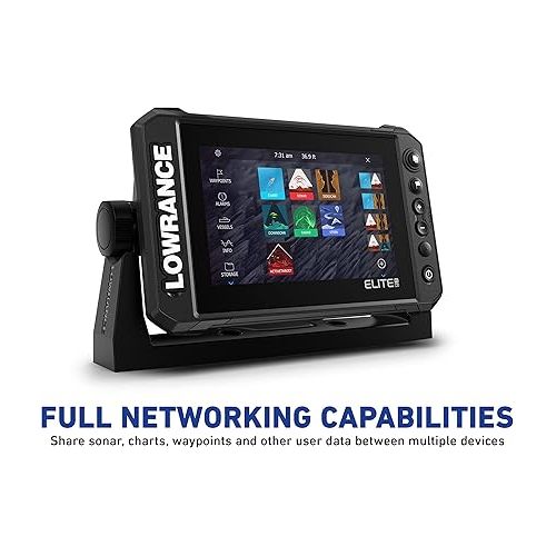  Lowrance Elite FS 9 Fish Finder with Active Imaging 3-in-1 Transducer, Preloaded C-MAP Contour+ Charts
