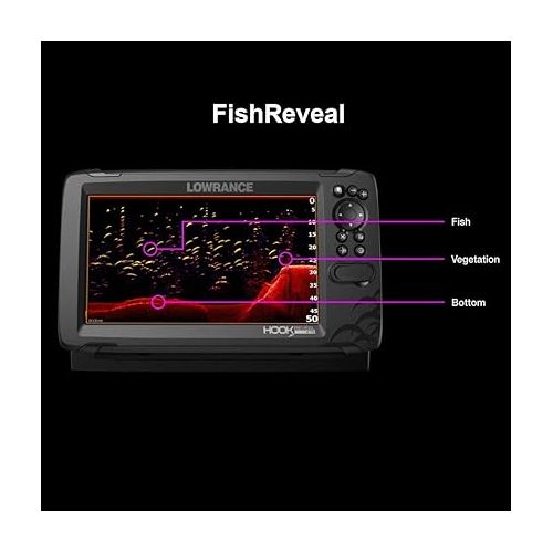  Lowrance Hook Reveal 5 Inch Fish Finders with Transducer, Plus Optional Preloaded Maps