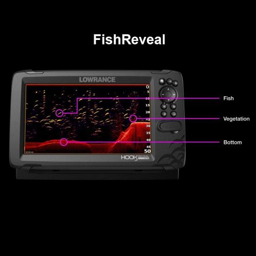  Lowrance Hook Reveal 5 Inch Fish Finders with Transducer and C-MAP Preloaded Map Options