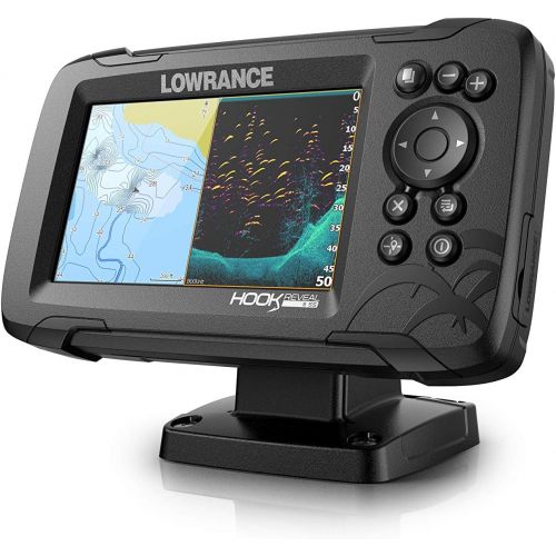  Lowrance Hook Reveal 5 Inch Fish Finders with Transducer and C-MAP Preloaded Map Options