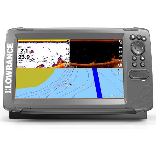  Lowrance HOOK2 9 - 9-inch Fish Finder with SplitShot Transducer and US Inland Lake Maps Installed