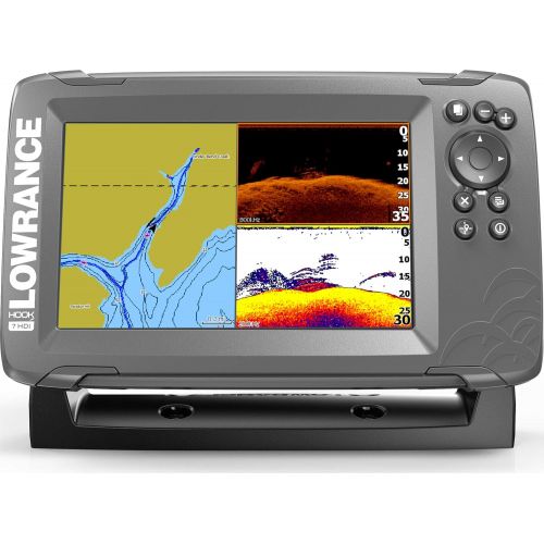  Lowrance HOOK2 9-9 ChartplotterFishfinder with SplitShot Transom Mount Transducer and US Inland Maps