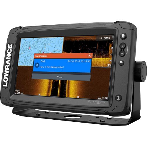  Lowrance Elite-9 Ti2-9-inch Fish Finder with Active Imaging 3-in-1Transducer, Wireless Networking, Real-Time Map Creation and USCAN Navionics+ Mapping Card