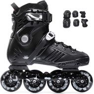 Lq QL Professional Speed Inline Skates Women Men Competition Roller Skating Shoes Racing Patines,3 Colors (Color : Black, Size : 41 EU8 US7 UK25.5cm JP)